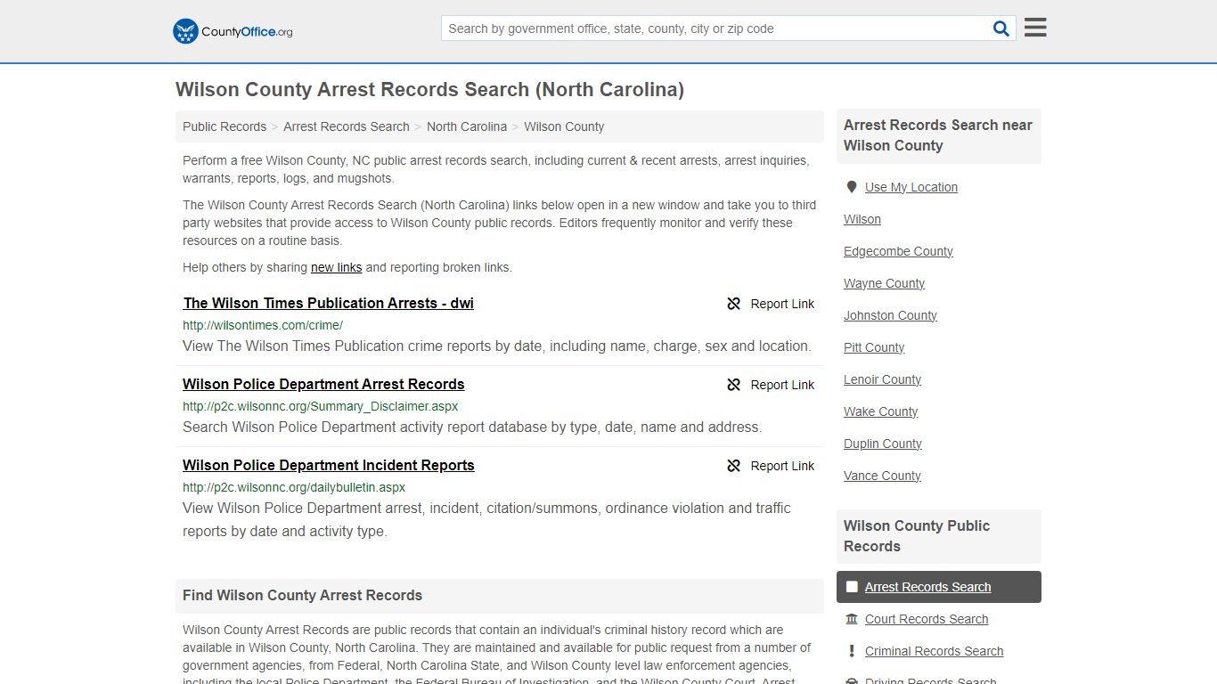 Arrest Records Search - Wilson County, NC (Arrests & Mugshots)