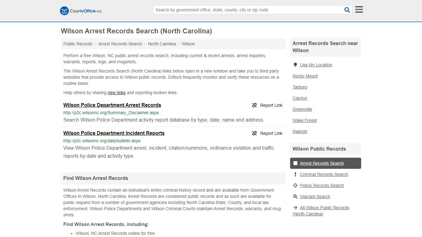 Arrest Records Search - Wilson, NC (Arrests & Mugshots)